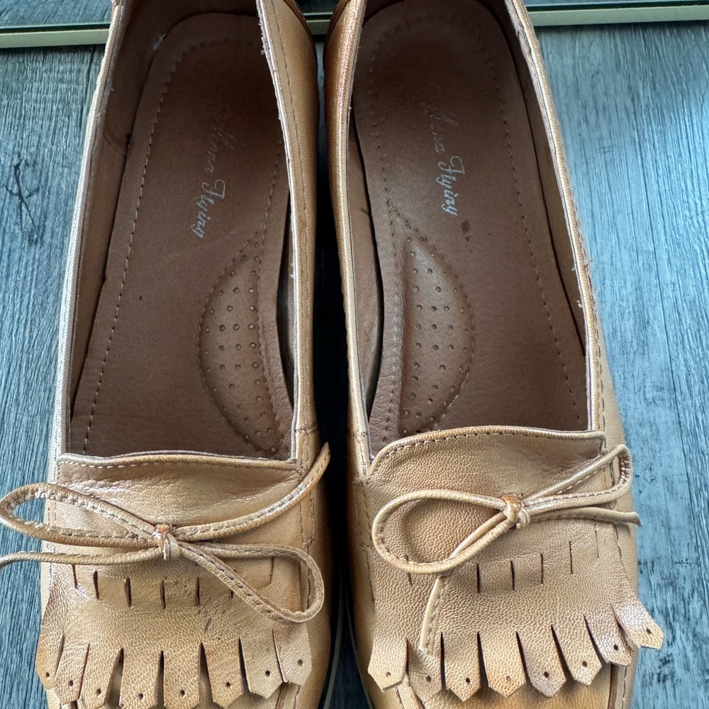 Tan Leather Women's Loafers